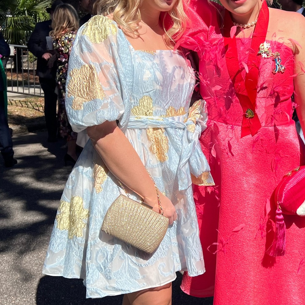 Fun light blue flower dress!